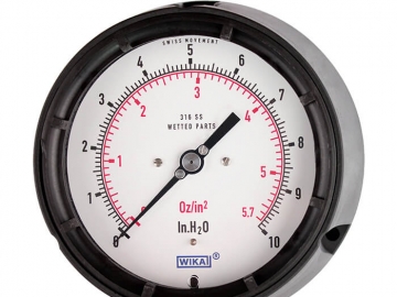 612.34, 632.34, 633.34膜盒式壓力表，銅合金或不銹鋼材質