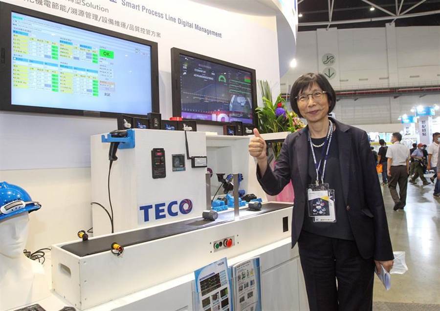 東元集團參加19日登場的臺北國際自動化工業展，主推智慧工廠，協助傳動工廠智慧化。圖為東元集團董事長邱純枝。（圖／東元提供）
