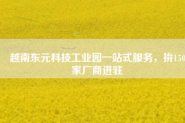 越南東元科技工業園一站式服務，拚150家廠商進駐