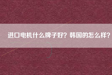 進口電機什么牌子好？韓國的怎么樣？