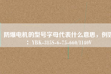 防爆電機的型號字母代表什么意思，例如：YBK-315S-6-75-660/1140V