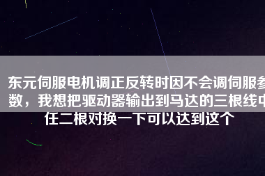 東元伺服電機調正反轉時因不會調伺服參數，我想把驅動器輸出到馬達的三根線中任二根對換一下可以達到這個
