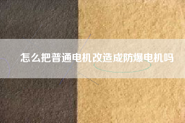 怎么把普通電機改造成防爆電機嗎