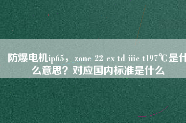 防爆電機ip65，zone 22 ex td iiic t197℃是什么意思？對應國內標準是什么