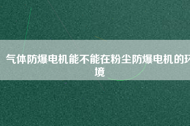 氣體防爆電機能不能在粉塵防爆電機的環境
