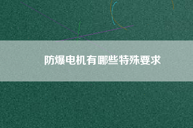 防爆電機有哪些特殊要求