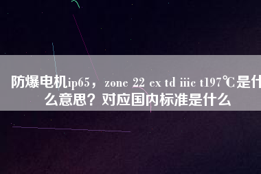防爆電機ip65，zone 22 ex td iiic t197℃是什么意思？對應國內標準是什么